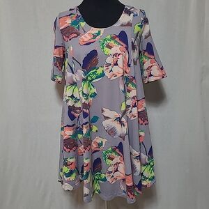 Uncle Frank Mini Dress Womens Small Flare Floral Lace Up Back